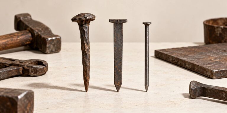 Clou forgé, clou découpé, pointe de fil : trois époques