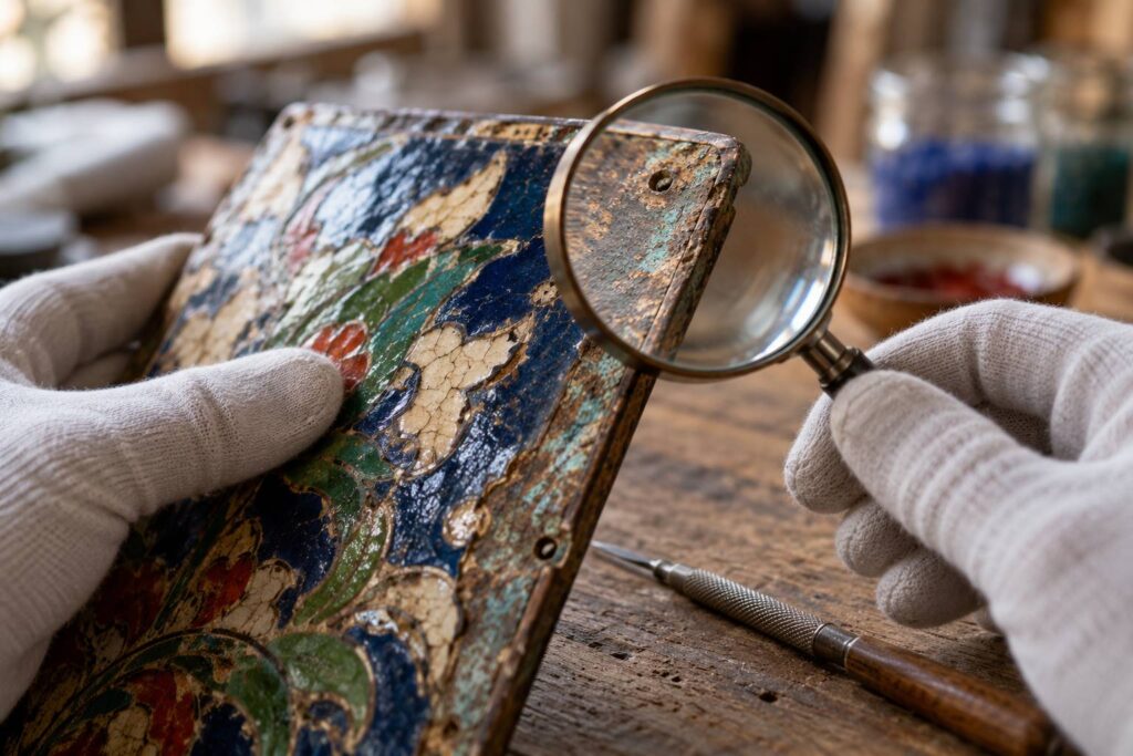 Illustration de détail sur le sujet : Émaux de Limoges : reconnaître une pièce ancienne d’une copie
