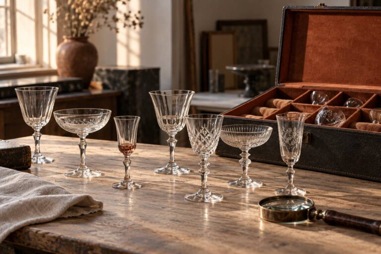 Verrerie de table ancienne : identifier un service incomplet